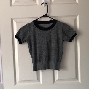 Grey & Black Crop Top